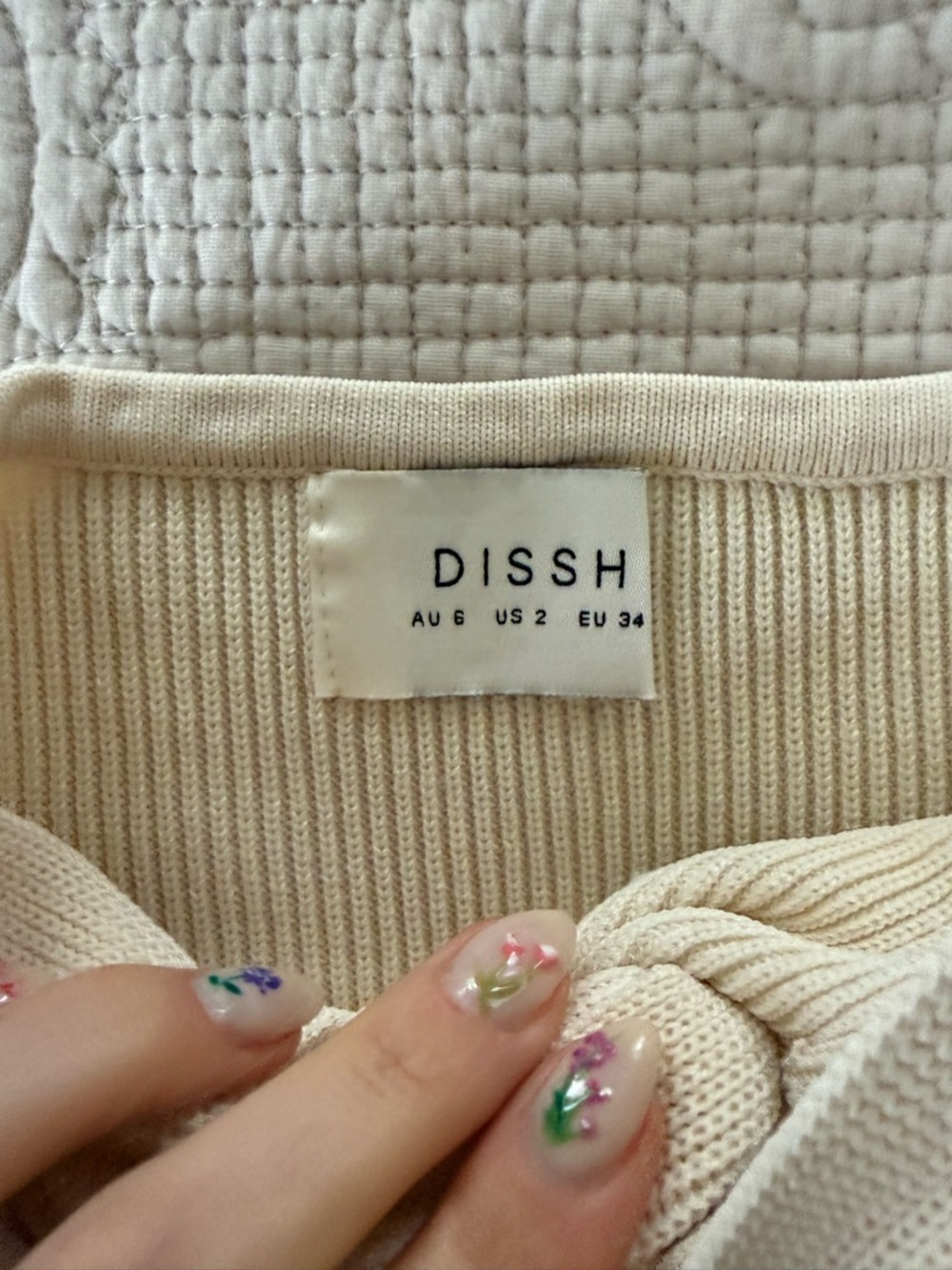 DISSH Cream Twist-Front Strapless Ribbed Crop Top - Picture 3 of 5
